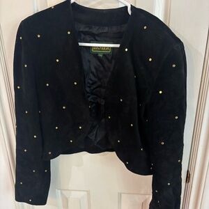 Vintage suede studded bolero jacket ! put measurements in pics * accepting offer
